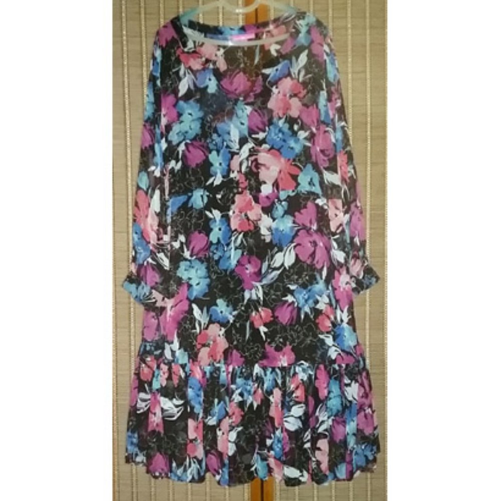 Long Sleeve 2-Fer  Dress– Roaman’s 30W